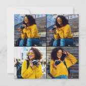 Maak Je Eigen Foto Collage Met 4 Foto's Feestdagenkaart (Voorkant)