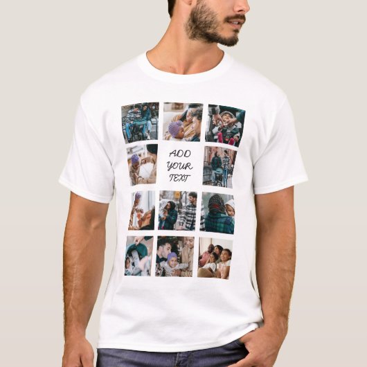 Maak Je Eigen Foto Collage T-shirt (Voorkant)