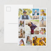 Maak Je Eigen Foto Collage van 11 Foto's Briefkaart (Voorkant / Achterkant)