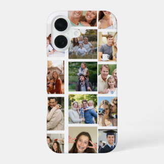 Maak je eigen foto collage van 14 foto's iPhone 16 hoesje
