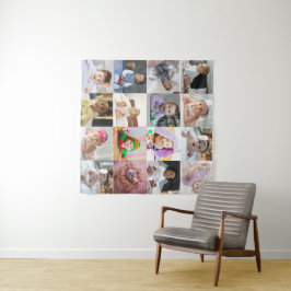 Maak Je Eigen Foto Collage van 16 Foto's Wandkleed