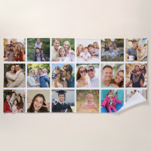 Maak je eigen foto collage van 18 foto's strandlaken
