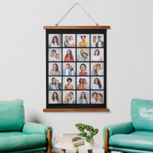 Maak Je Eigen Foto Collage van 20 Foto's Hangend Wandkleed