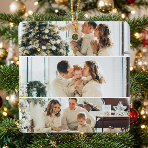 Maak Je Eigen Foto Collage van 3 Foto's Keramisch Ornament