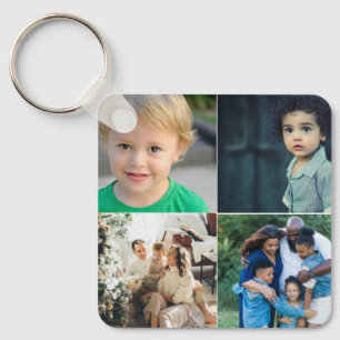 Maak Je Eigen Foto Collage van 4 Foto's Sleutelhanger
