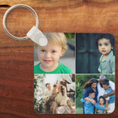 Maak Je Eigen Foto Collage van 4 Foto's Sleutelhanger (Voorkant)