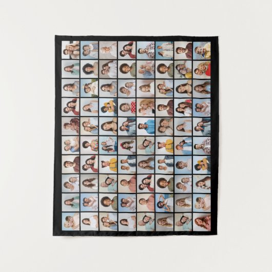 Maak Je Eigen Foto Collage van 80 Foto's Bewerkbar Wandkleed (Voorkant)