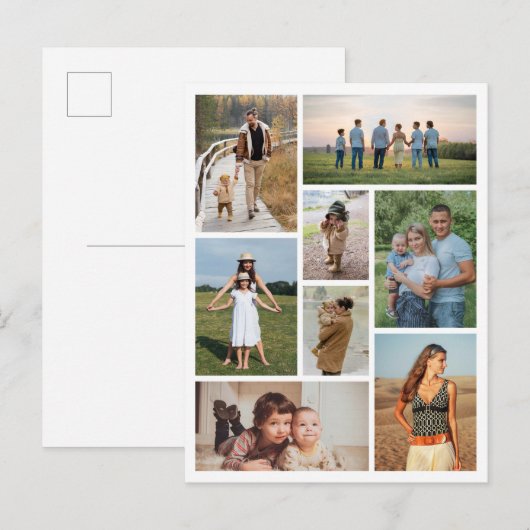 Maak Je Eigen Foto Collage Van 8 Foto's Briefkaart (Voorkant / Achterkant)