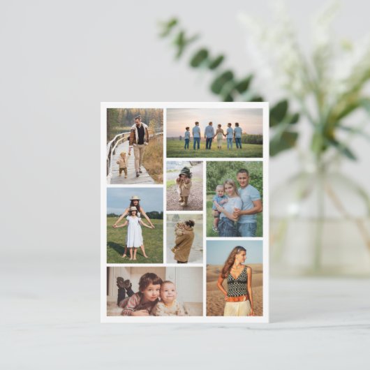 Maak Je Eigen Foto Collage Van 8 Foto's Briefkaart (Staand voorkant)