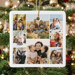 Maak Je Eigen Foto Collage van 8 Foto's Keramisch Ornament