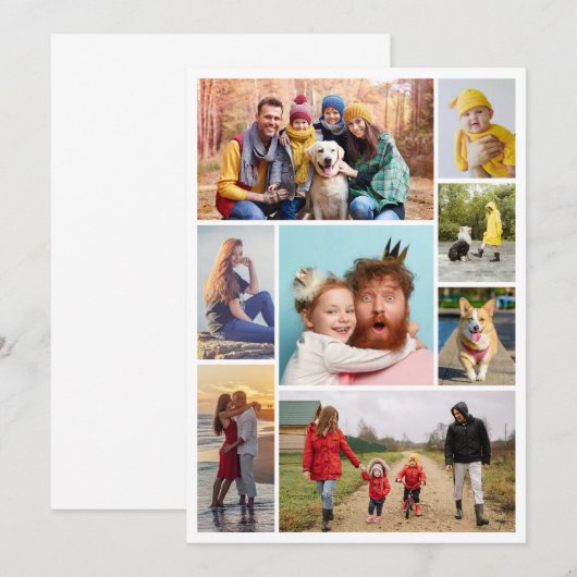 Maak Je Eigen Foto Collage Van 8 Foto's Notitiekaartje (Voorkant / Achterkant)