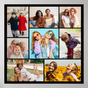 Maak Je Eigen Foto Collage van 8 Foto's Poster