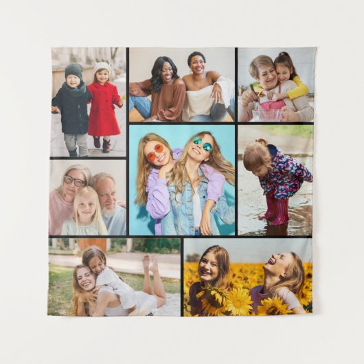 Maak Je Eigen Foto Collage van 8 Foto's Wandkleed (Voorkant)