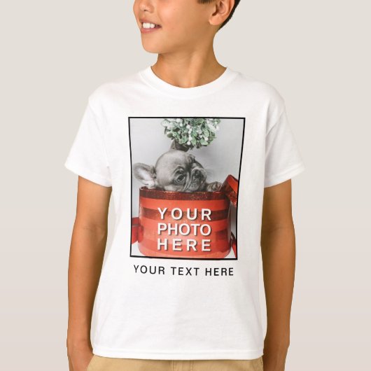 Maak Je Eigen Foto & Custom Tekst T-Shirt (Voorkant)