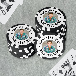 Maak je eigen foto en tekst poker chips