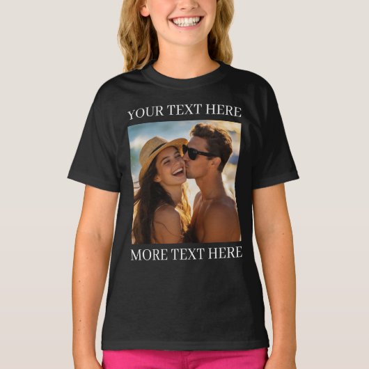 Maak je eigen foto en tekst t-shirt (Voorkant)