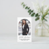 Maak je eigen foto-info QR-code modern elegant Visitekaartje (Staand voorkant)