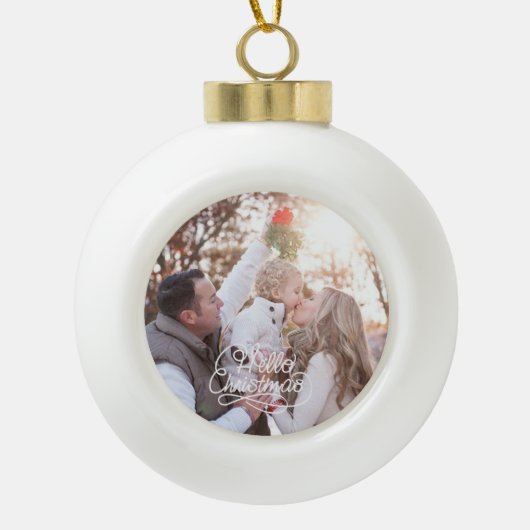 Maak je eigen foto Kerst Keramisch Ornament (Voorkant)