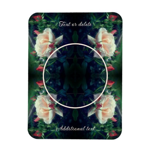 Maak je eigen foto Peach Rose And Buds Frame Magneet (Verticaal)