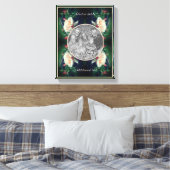 Maak Je Eigen Foto Perzik Roos En Knoppen  Canvas Afdruk (Insitu (Slaapkamer))