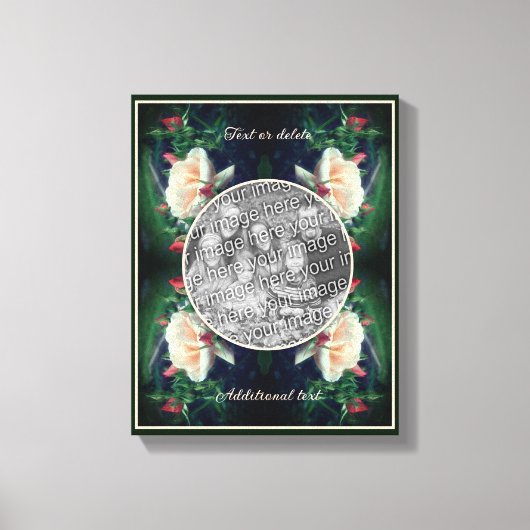 Maak Je Eigen Foto Perzik Roos En Knoppen  Canvas Afdruk (Voorkant)