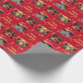 Maak je eigen foto Prettig kerstfeest script Cadeaupapier (Hoek)