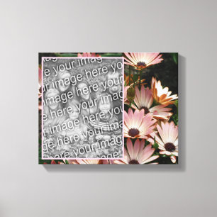 Maak je eigen foto Roze Afrikaanse margriet bloeme Canvas Afdruk