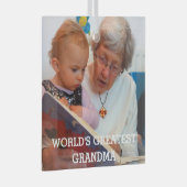 Maak je eigen foto van de beste oma ter wereld glas ornament (Voorkant Rechts)