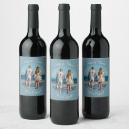 Maak Je Eigen Foto Verlovingsnaam Koppel Wijn Etiket