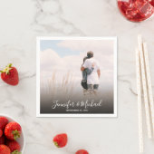 Maak je eigen fotobruid en bruidegom trouwfoto servet (Insitu)