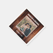 Maak je eigen fotobruid en bruidegom trouwfoto servet (Hoek)