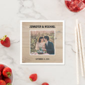 Maak je eigen fotobruid en bruidegom trouwfoto servet (Insitu)