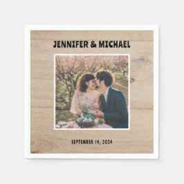 Maak je eigen fotobruid en -bruidegom trouwfoto servet