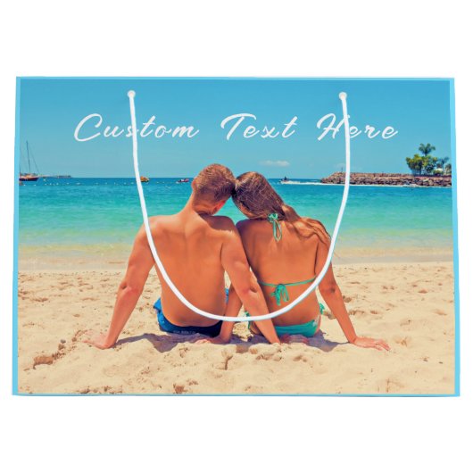 Maak je eigen fotocadeautas met gepersonaliseerde groot cadeauzakje (Voorkant)