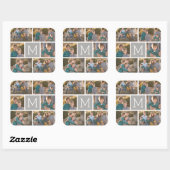 Maak Je Eigen Fotocollage - 6 Monogram Vierkante Sticker (Vel)