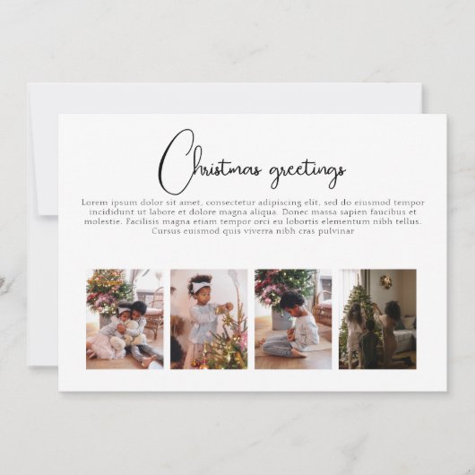 Maak je eigen fotocollage gepersonaliseerde kerst feestdagenkaart (Voorkant)