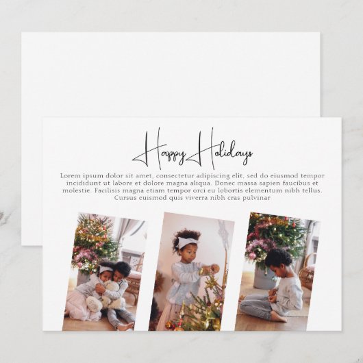 Maak je eigen fotocollage gepersonaliseerde kerst feestdagenkaart (Voorkant / Achterkant)