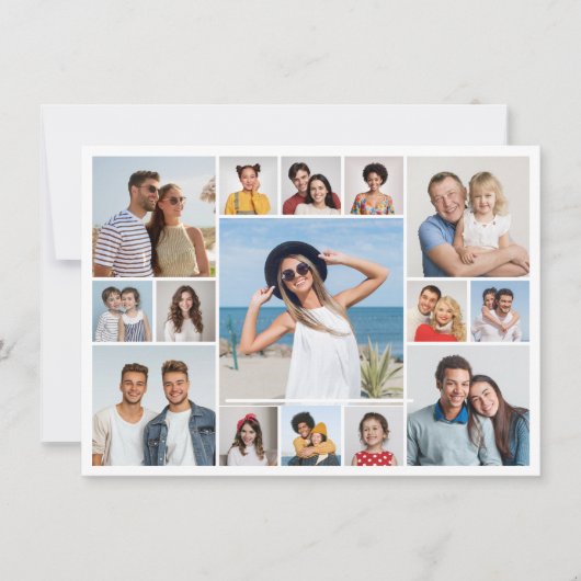 Maak je eigen fotocollage met 15 foto's kaart (Voorkant)