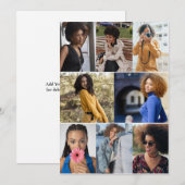 Maak je eigen fotocollage met 8 foto's feestdagenkaart (Voorkant / Achterkant)