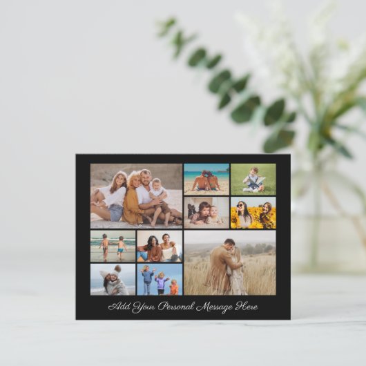 Maak je eigen fotocollage van 10 foto's feestdagenkaart (Staand voorkant)