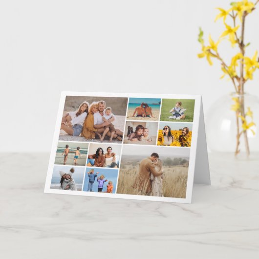 Maak je eigen fotocollage van 10 foto's kaart (Gele Bloem)
