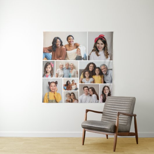 Maak je eigen fotocollage van 10 foto's wandkleed (In situ)