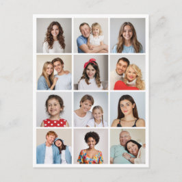 Maak je eigen fotocollage van 12 foto's briefkaart