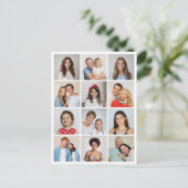 Maak je eigen fotocollage van 12 foto's briefkaart (Staand voorkant)