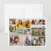 Maak je eigen fotocollage van 12 foto's briefkaart (Voorkant / Achterkant)