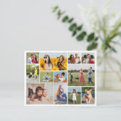 Maak je eigen fotocollage van 12 foto's briefkaart (Staand voorkant)