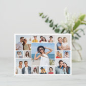 Maak je eigen fotocollage van 15 foto's kaart (Staand voorkant)