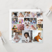 Maak je eigen fotocollage van 18 foto's kaart (Voorkant / Achterkant in situ)