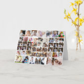 Maak je eigen fotocollage van 50 foto's kaart (Gele Bloem)