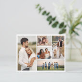 Maak je eigen fotocollage van 5 foto's briefkaart (Staand voorkant)